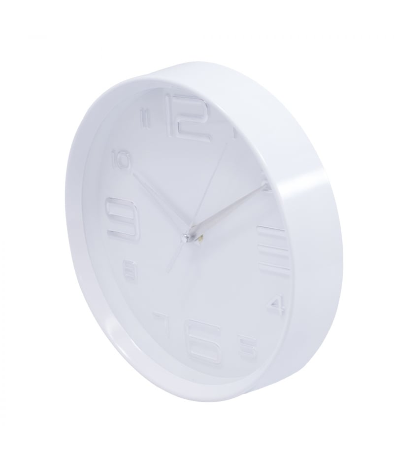 Relógio Parede Branco Arredondado 25x25cm