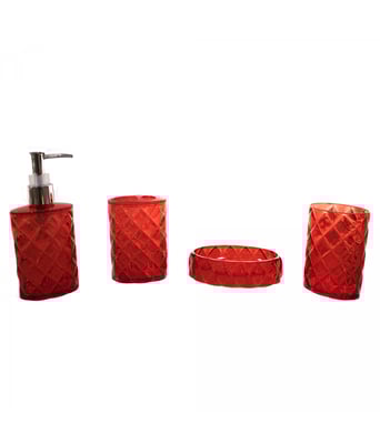 Home Variedades Jg Utensílios Vermelhos Para Banheiro 1 Home Variedades Jg Utensílios Vermelhos Para Banheiro 1