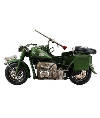 Home Variedades  Motocicleta Verde Com Sidecar Retrô - Vintage  2