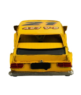 A M Silvestre Shop  Carro Corrida Amarelo  Estilo Retrô - Vintage  3