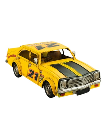 A M Silvestre Shop  Carro Corrida Amarelo  Estilo Retrô - Vintage  5