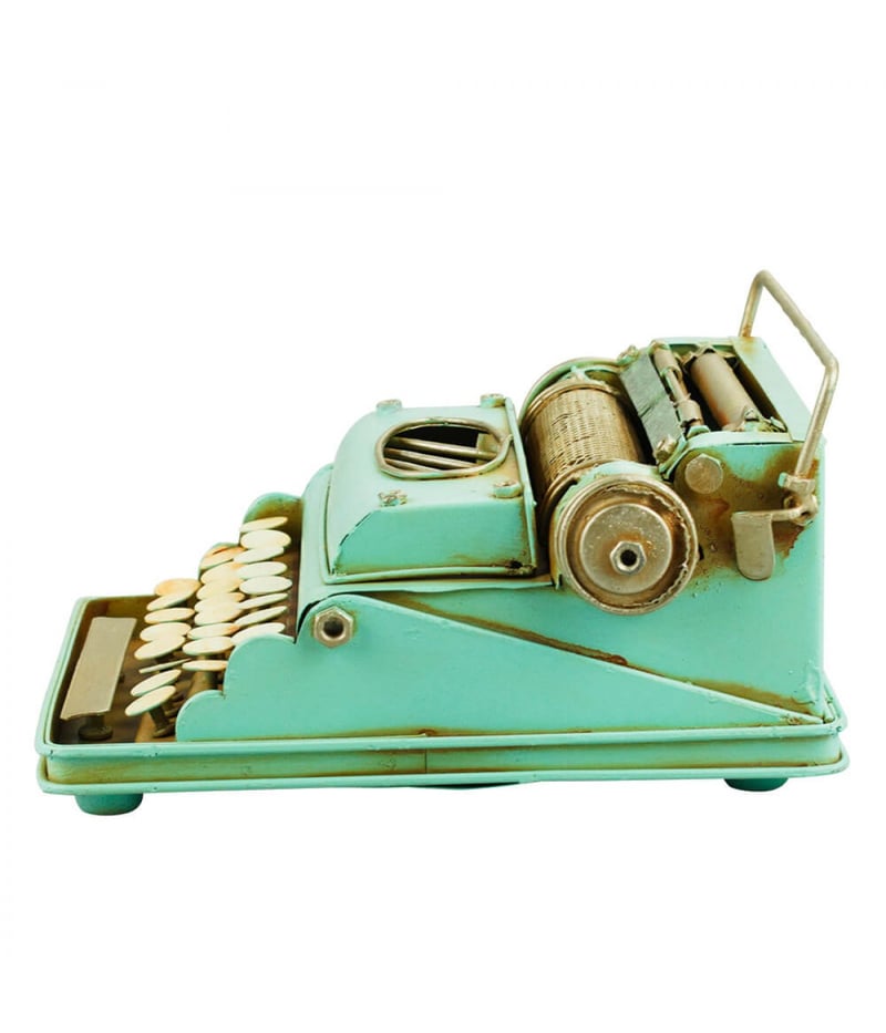 Máquina De Escrever Verde 9x17x17cm Estilo Retrô - Vintage