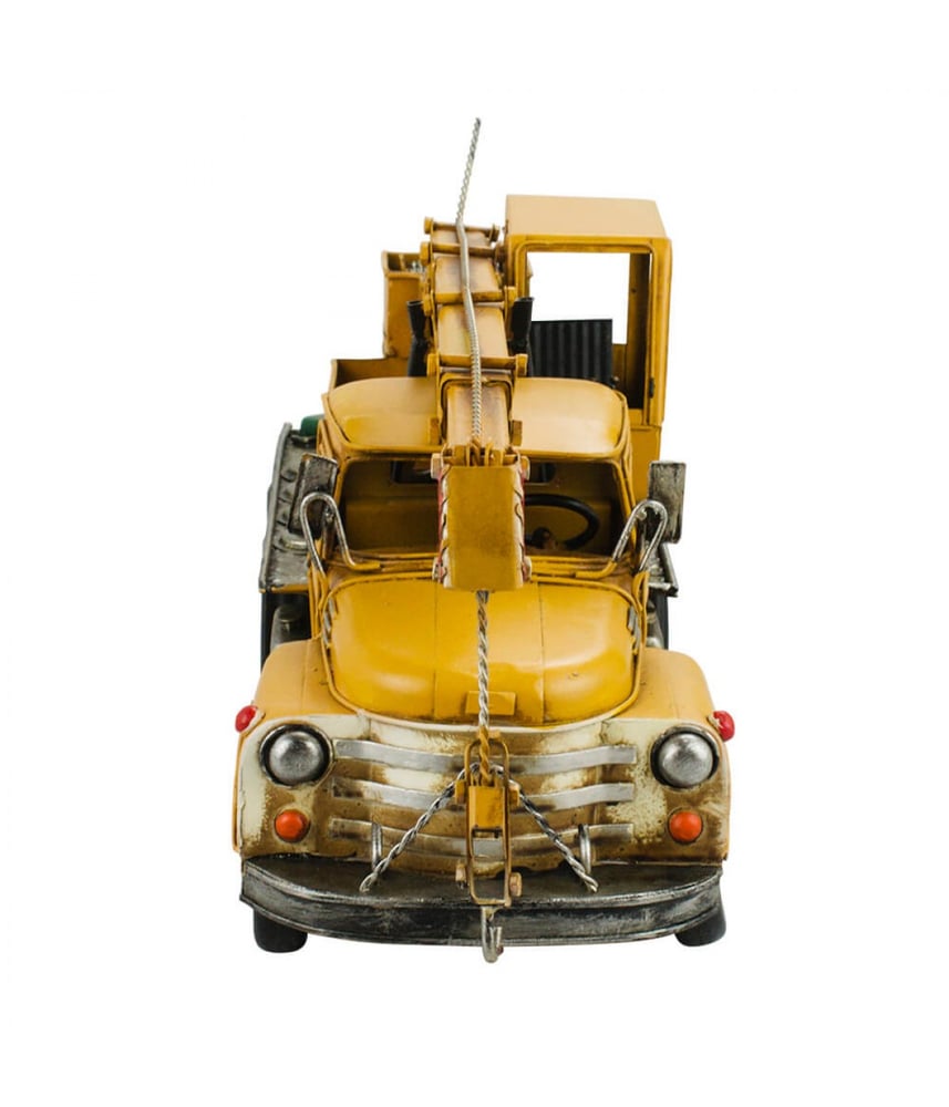 Caminhão Guindaste Amarelo 18x13.5x46cm Estilo Retrô - Vintage