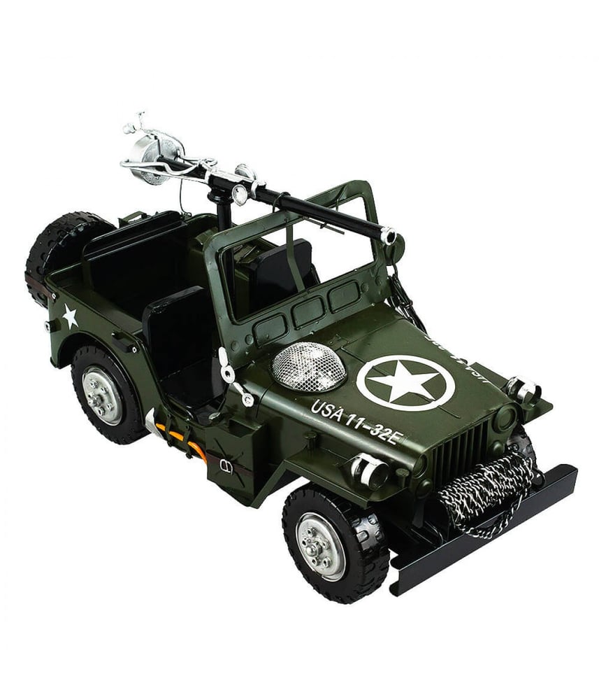 Jeep Militar 21x38x17cm Estilo Retrô - Vintage