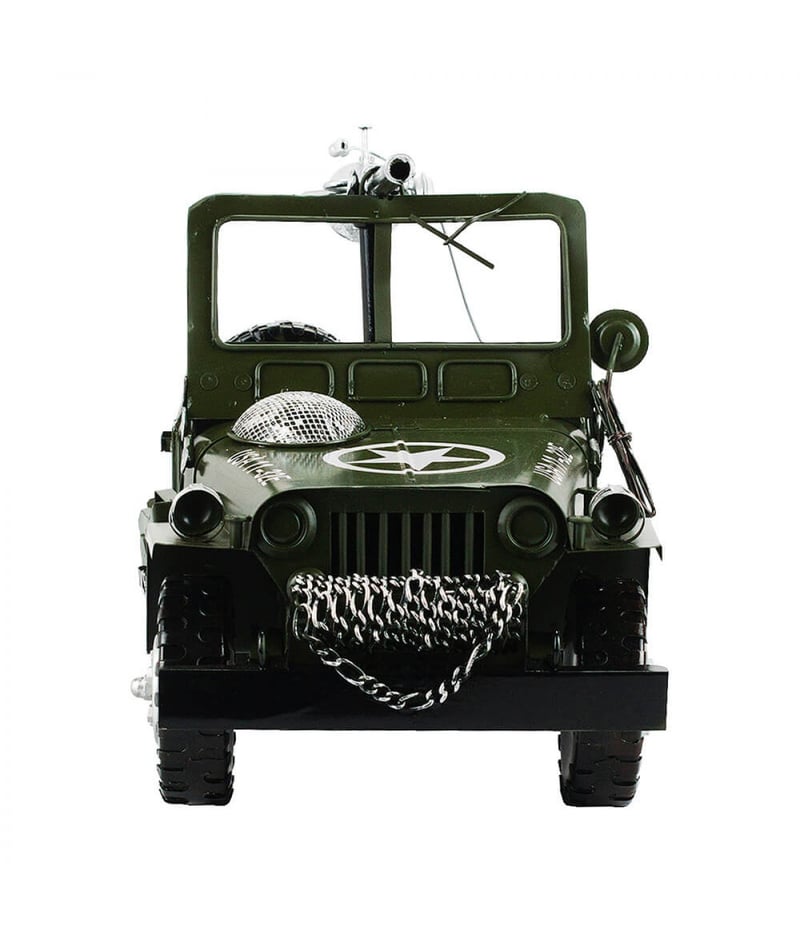 Jeep Militar 21x38x17cm Estilo Retrô - Vintage