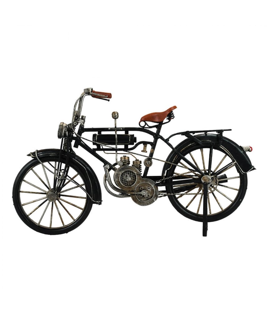 Bicicleta Motorizada Preta 18x32x7.5cm Estilo Retrô - Vintage