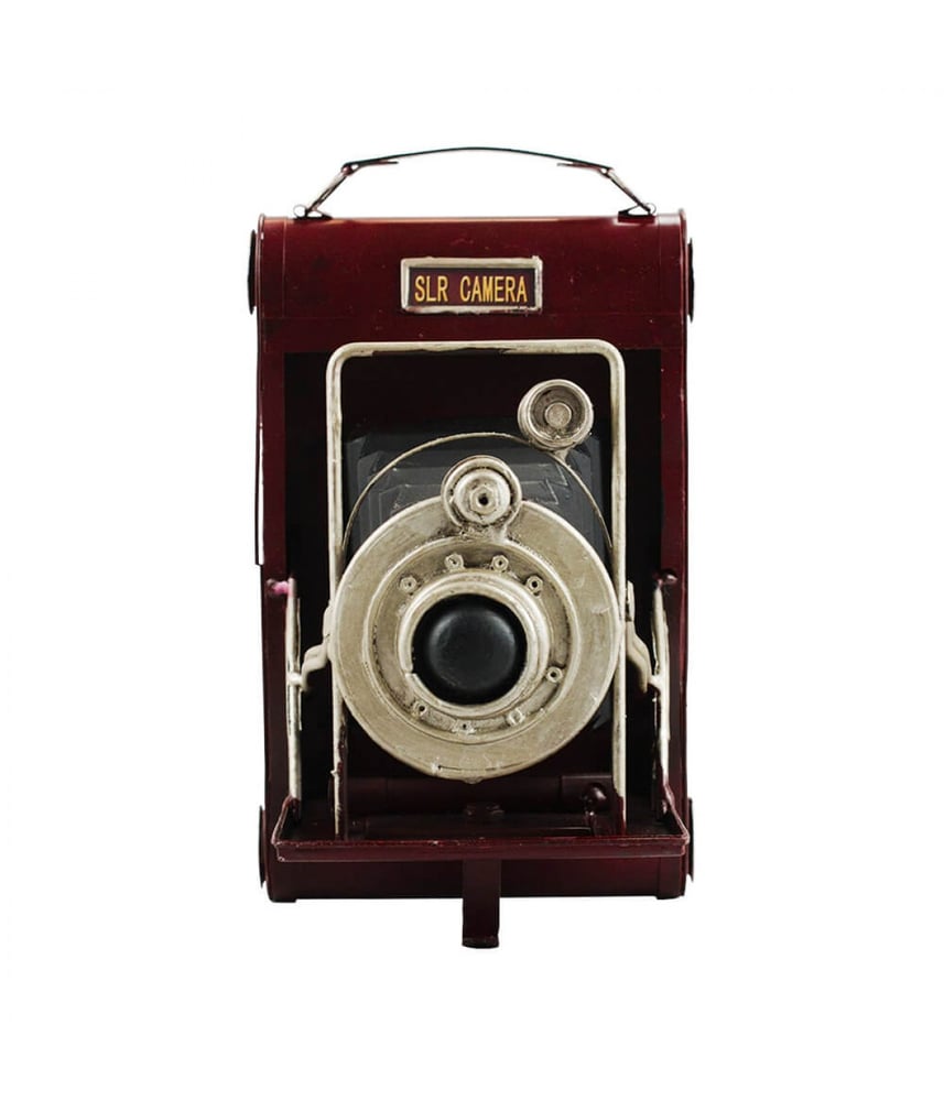 Câmera Fotográfica Antiga 22x15x12.5cm Estilo Retrô Vintage