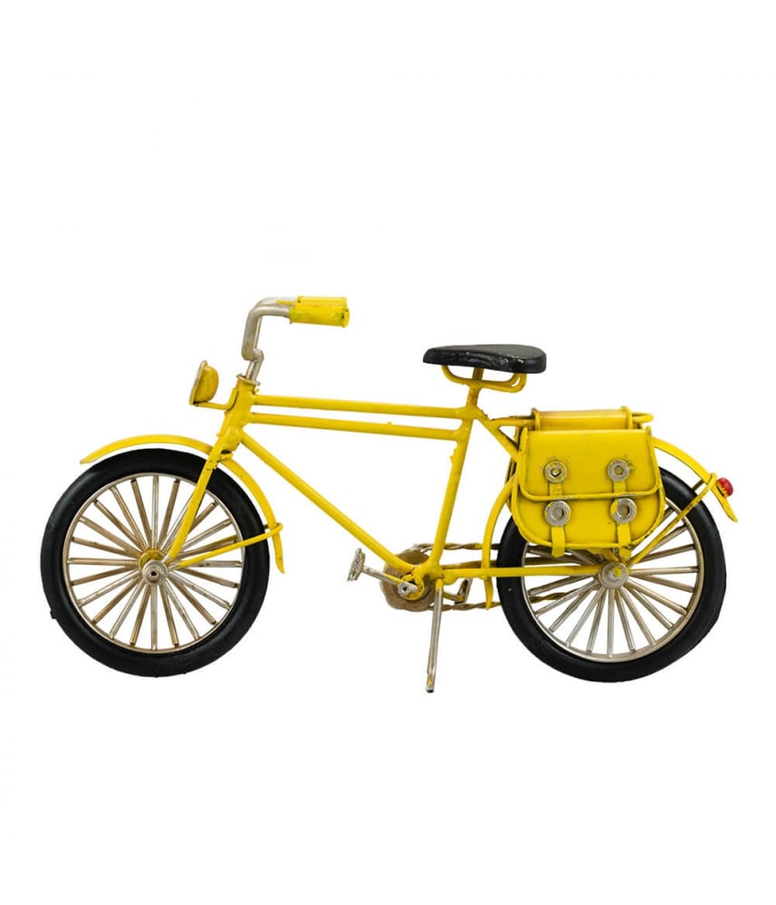 Bicicleta Amarela 13x22x7.5cm Estilo Retrô - Vintage