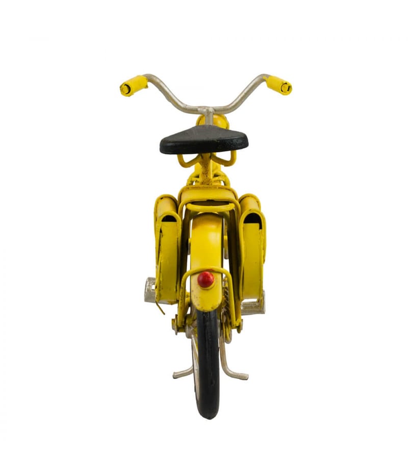 Miniatura Bicicleta Amarela 13x22x7,5cm Estilo Retrô Vintage