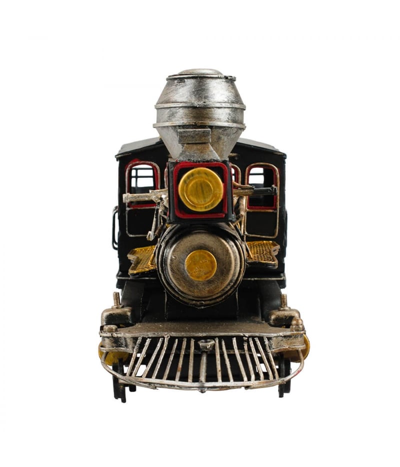 Locomotiva Preta 15x38x10cm Estilo Retrô - Vintage