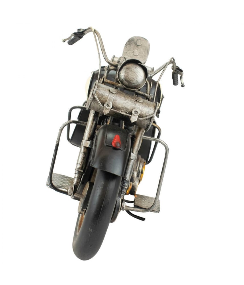 Motocicleta Preta 20x40x12cm Estilo Retrô - Vintage