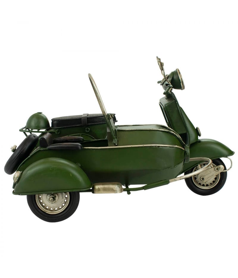 Motocicleta Com Sidecar 17.5x27x20cm Estilo Retrô - Vintage
