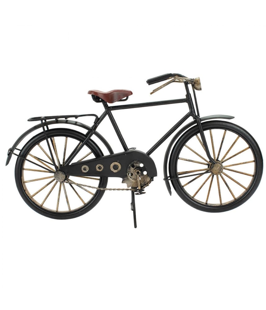 Bicicleta Preta 16.5x28x7.5cm Estilo Retrô - Vintage