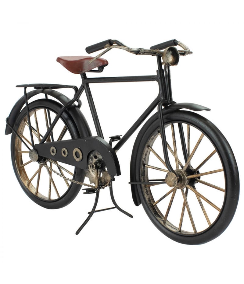 Bicicleta Preta 16.5x28x7.5cm Estilo Retrô - Vintage