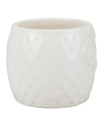 Home Variedades  Vaso Porcelana Branco Coruja  2