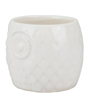 Home Variedades  Vaso Porcelana Branco Coruja  4