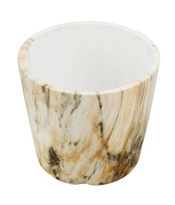 Home Variedades  Vaso Porcelana Detalhes Marrom Mármore  3