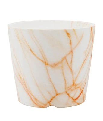 Donna Irene Presentes  Vaso Porcelana Detalhes Laranja  2