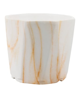 Home Variedades  Vaso Porcelana Octagonal Detalhes Laranja  1