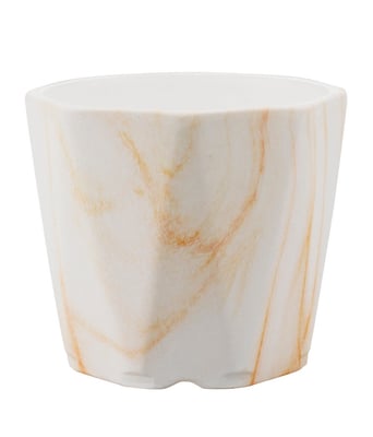 Home Variedades  Vaso Porcelana Octagonal Detalhes Laranja  2