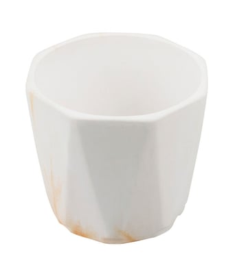 Home Variedades  Vaso Porcelana Octagonal Detalhes Laranja  3