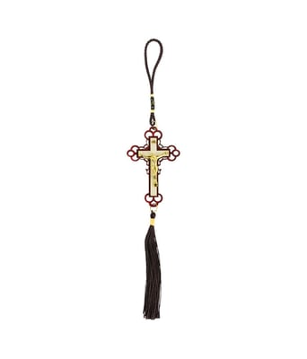 Home Variedades Enfeite Pendurar Crucifixo Bege 25cm 1 Home Variedades Enfeite Pendurar Crucifixo Bege 25cm 1