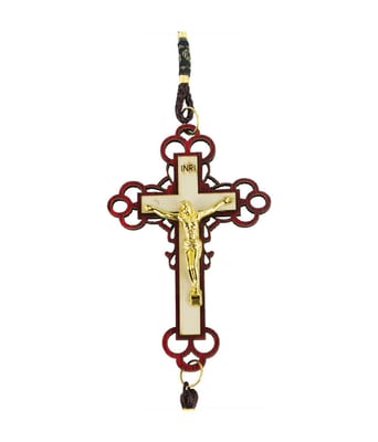 Home Variedades  Enfeite Pendurar Crucifixo Bege 25cm  2