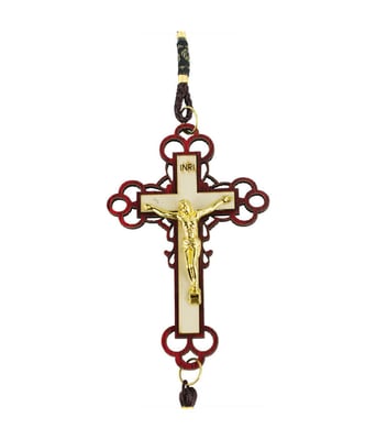 Home Variedades Enfeite Pendurar Crucifixo Bege 25cm 2 Home Variedades Enfeite Pendurar Crucifixo Bege 25cm 2