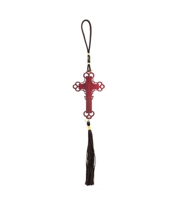 Home Variedades Enfeite Pendurar Crucifixo Bege 25cm 3 Home Variedades Enfeite Pendurar Crucifixo Bege 25cm 3
