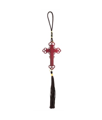 Home Variedades  Enfeite Pendurar Crucifixo Bege 25cm  3