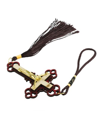 Home Variedades Enfeite Pendurar Crucifixo Bege 25cm 4 Home Variedades Enfeite Pendurar Crucifixo Bege 25cm 4