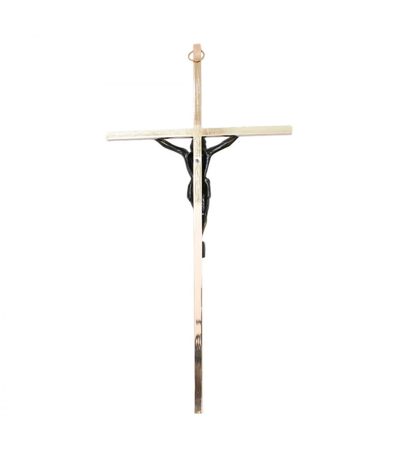 Crucifixo Jesus Dourado Metal 25.5cm