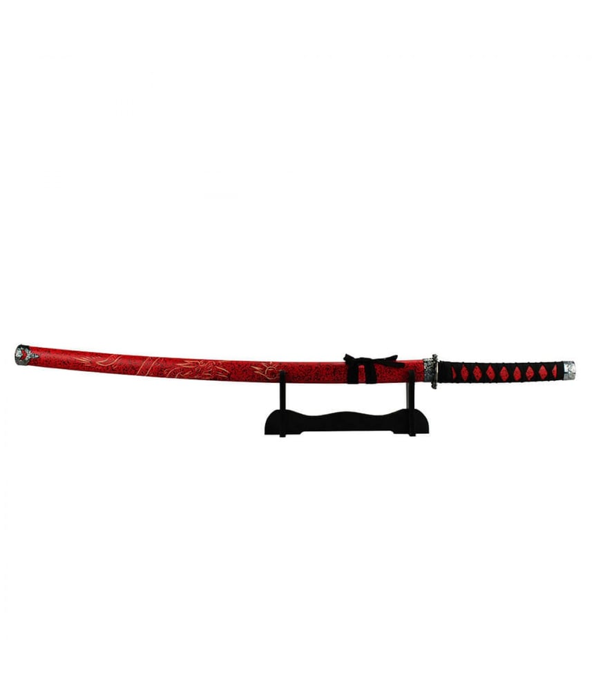 Espada Decorativa Vermelha Japonesa Katana 100cm