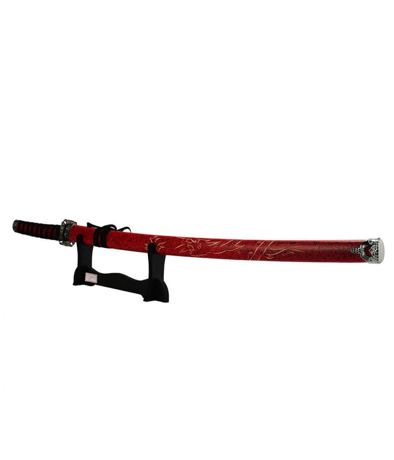 Espada Decorativa Vermelha Japonesa Katana 100cm