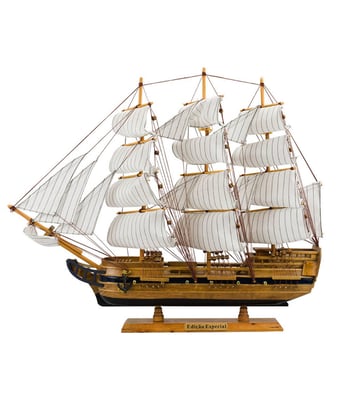 Home Variedades  Miniatura Barco Navio Veleiro Canhão  1