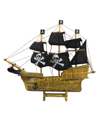 Home Variedades  Miniatura Barco Navio Pirata Veleiro Canhão  1