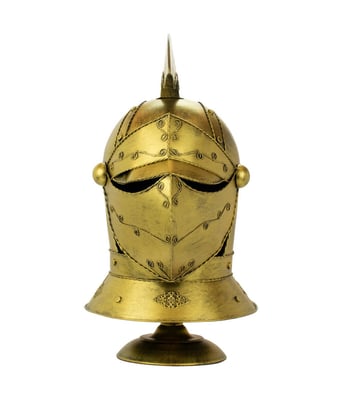 VariedadesPoa   Enfeite Capacete Cavaleiro Medieval Dourado   1