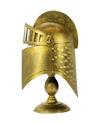 Home Variedades  Enfeite Capacete Cavaleiro Medieval Dourado   2