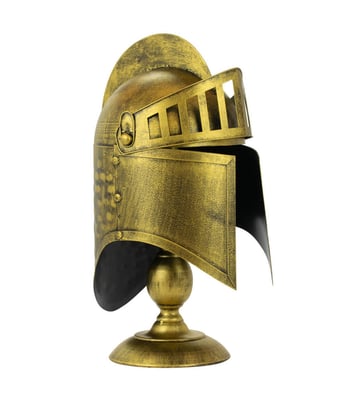 Home Variedades  Enfeite Capacete Cavaleiro Medieval Dourado   4
