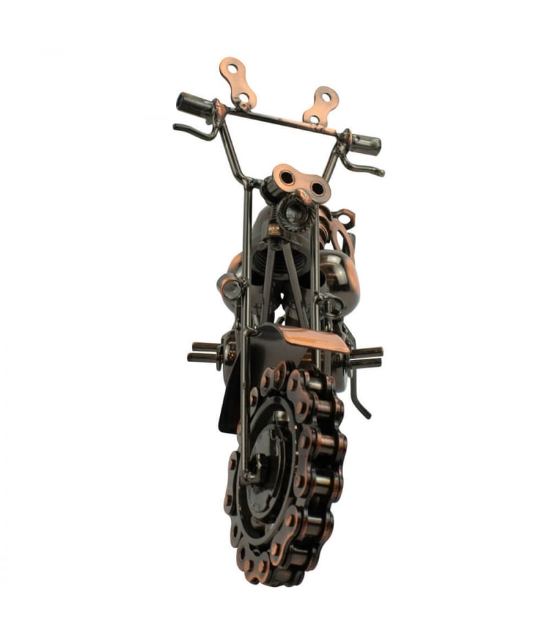 Motocicleta Decorativo Bronze 16x27x9cm