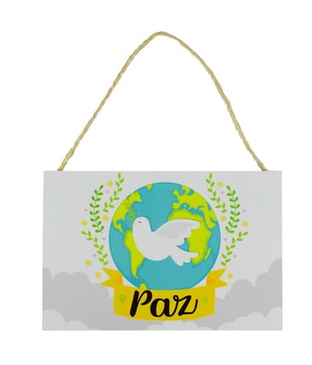 Home Variedades Placa Decorativa Paz 20x30cm 1 Home Variedades Placa Decorativa Paz 20x30cm 1