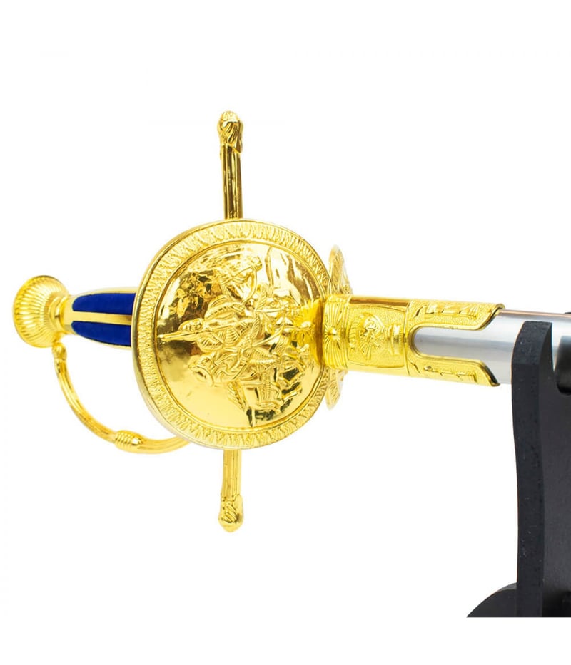 Espada Rapieira Dourada Esgrima Européia Decorativa 91cm
