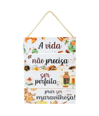 Home Variedades  Jg 4 Placas Decorativas Madeira Cordão  1