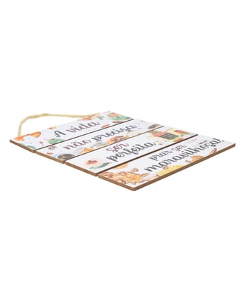 Home Variedades  Jg 4 Placas Decorativas Madeira Cordão  3