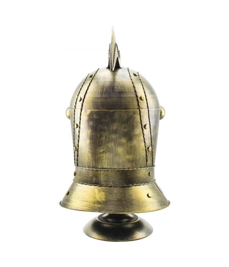 Enfeite Capacete Cavaleiro Medieval Dourado 47x30x26cm
