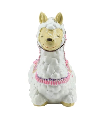 Home Variedades Lhama Branca Cofre Porta Moeda 13.5cm 2 Home Variedades Lhama Branca Cofre Porta Moeda 13.5cm 2