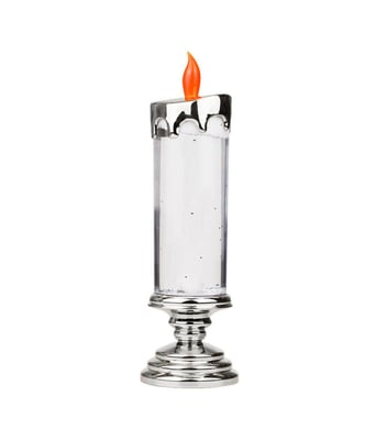 Home Variedades Luminária Vela Prateado Redemoinho 26cm 2 Home Variedades Luminária Vela Prateado Redemoinho 26cm 2