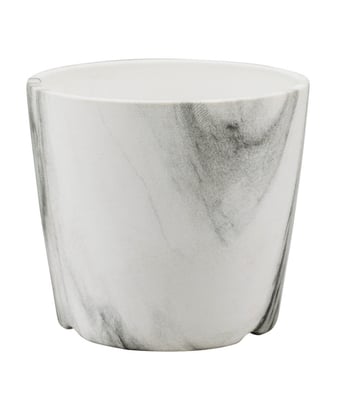 Home Variedades  Vaso Porcelana Detalhes Preto Estilo Mármore  2