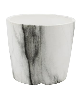 Home Variedades  Vaso Porcelana Detalhes Preto Estilo Mármore  1