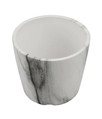 Home Variedades  Vaso Porcelana Detalhes Preto Estilo Mármore  3